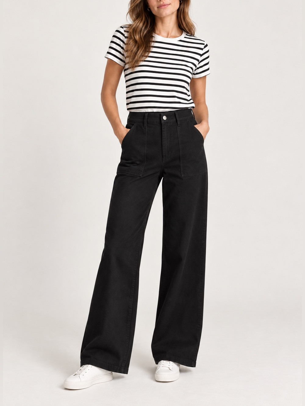 J. Crew Black Camp-Pocket, Wide Leg Pants, size 25